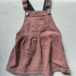 Zara Pink Corduroy Overall Dress